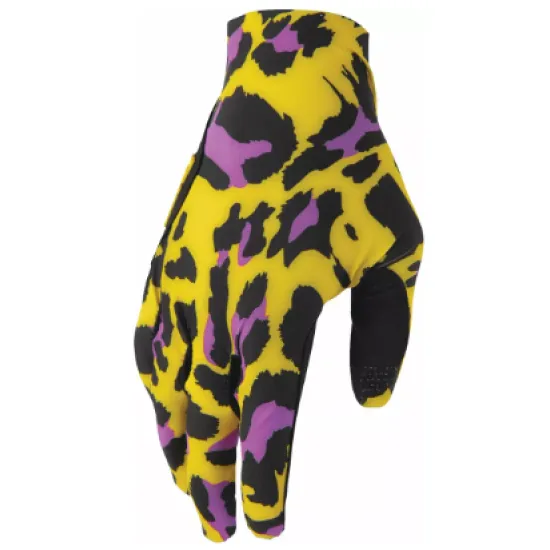THOR SPORTMODE Cheetah Yellow/Purple – ярки мотокрос ръкавици с Clarino® длан
