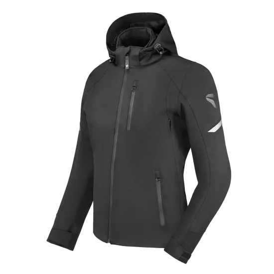 Дамско софтшел мото яке SECA DISTRICT LADY BLACK – FlexTech®, BETAC протектори, InsiDRY мембрана