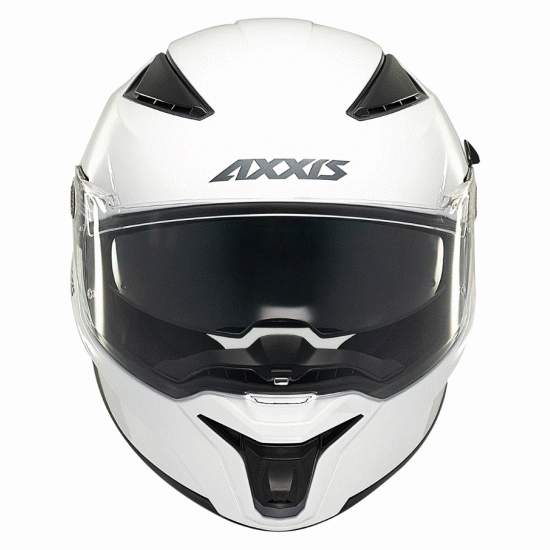 AXXIS Panther SV White Gloss – бяла моторна каска с визьор и Bluetooth възможности