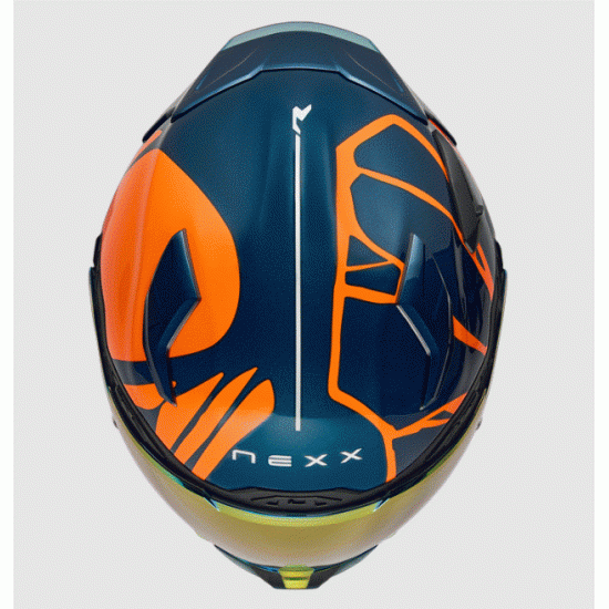 Каска NEXX X.WST3 B-Side Blue Teal/Orange – премиум спортна мото каска Hydra Motto