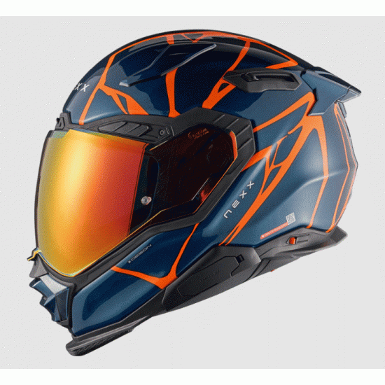Каска NEXX X.WST3 B-Side Blue Teal/Orange – премиум спортна мото каска Hydra Motto