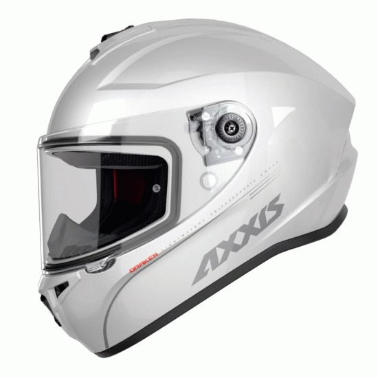 AXXIS DRAKEN S SOLID A10 WHITE GLOSS – пълнофейс каска с бял гланц и сертификация ECE 22.06