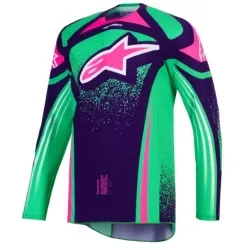 Мотокрос джърси Alpinestars TECHSTAR NOMUR PURPLE/GREEN/PINK 