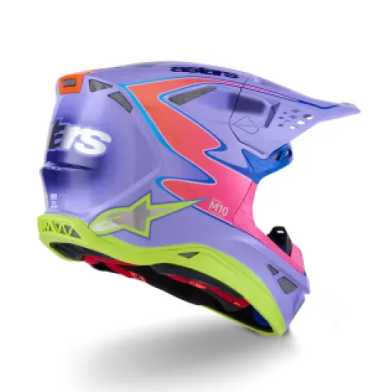 Мотокрос каска ALPINESTARS S-M10 JETT PURPLE/PINK – карбонова каска с арамидна защита