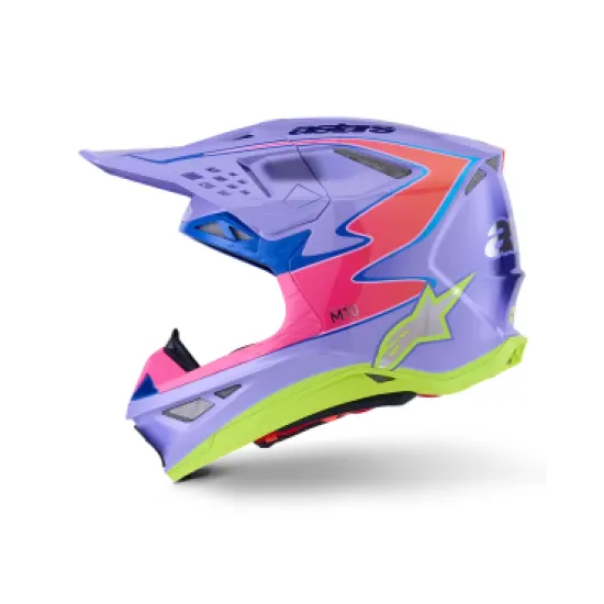 Мотокрос каска ALPINESTARS S-M10 JETT PURPLE/PINK – карбонова каска с арамидна защита