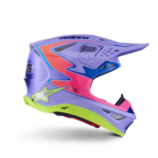 Мотокрос каска ALPINESTARS S-M10 JETT PURPLE/PINK – карбонова каска с арамидна защита