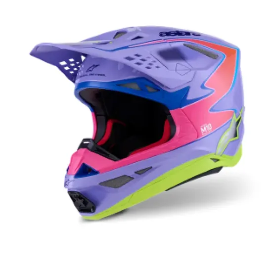 Мотокрос каска ALPINESTARS S-M10 JETT PURPLE/PINK – карбонова каска с арамидна защита