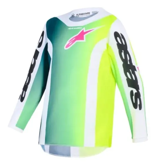 Детско мотокрос джърси Alpinestars Fluid Portl Green/White/Black – екипировка Hydra Motto