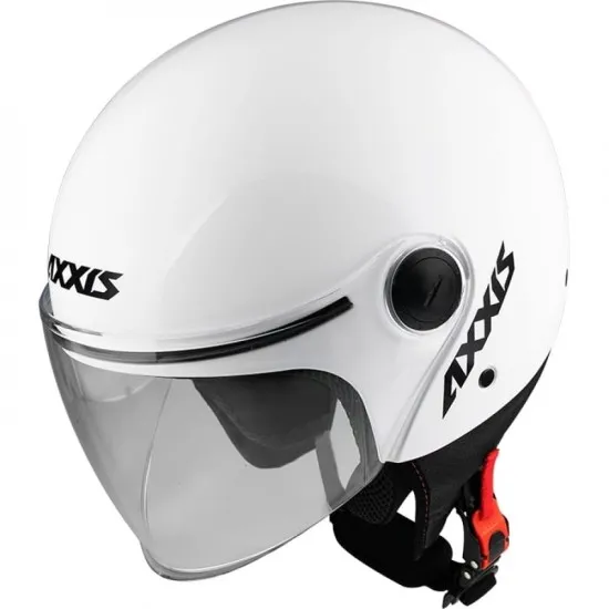 Каска за скутер AXXIS Square S Solid White – бяла каска с ECE 22.06 за градско каране