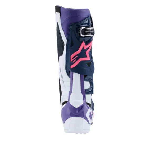 Мотокрос ботуши Alpinestars Tech 10 White/Violet/Navy/Pink – защитни офроуд ботуши с олекотен дизайн