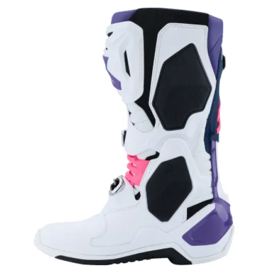 Мотокрос ботуши Alpinestars Tech 10 White/Violet/Navy/Pink – защитни офроуд ботуши с олекотен дизайн