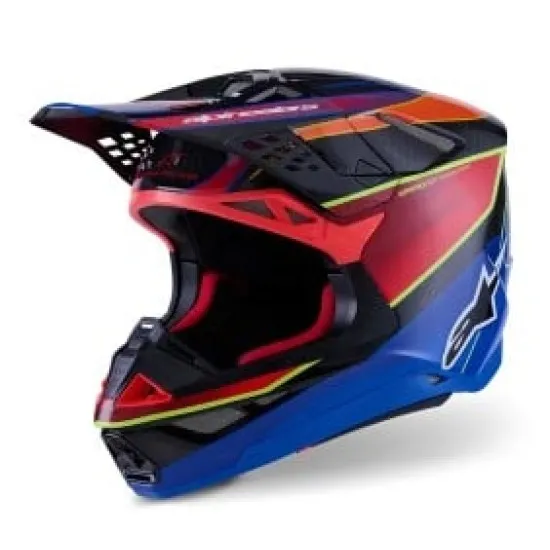 Мотокрос каска Alpinestars SM10 ERA Blue/Red/YL – лека каска с MIPS система и ECE 22.06 сертификат