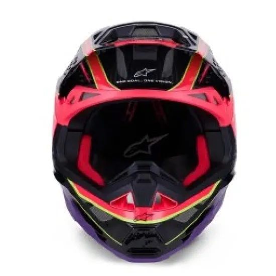 Мотокрос каска Alpinestars SM10 ERA Pink/Vio/YL – лека каска с MIPS и ECE 22.06 за професионални ездачи