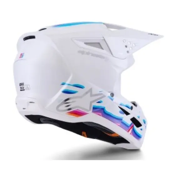 Мотокрос каска Alpinestars SM3 Force White-Gloss – лека каска с патентована защита и 17 отвора за вентилация