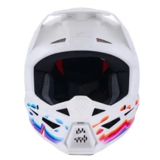 Мотокрос каска Alpinestars SM3 Force White-Gloss – лека каска с патентована защита и 17 отвора за вентилация