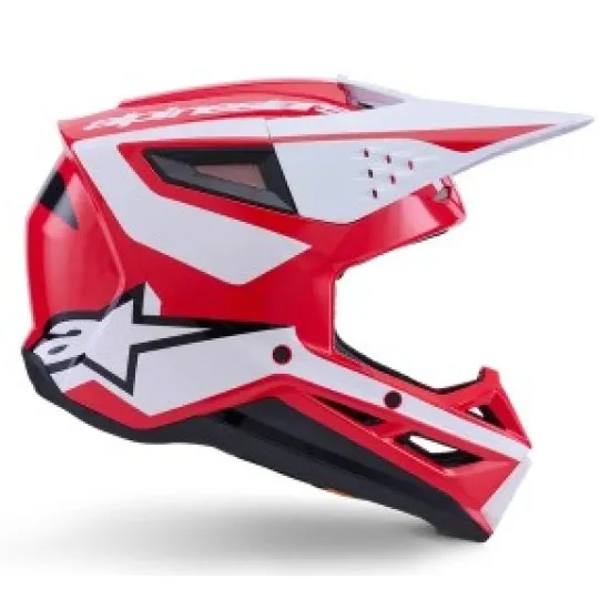 Мотокрос каска Alpinestars SM3 Heat Red/White/Black – лека каска с патентована защита и 17 отвора за вентилация
