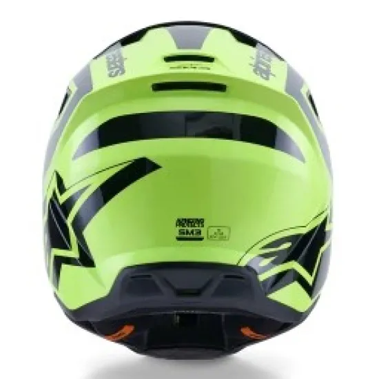 Мотокрос каска Alpinestars SM3 Heat Yellow/Black – каска с термоинжектирана черупка и 17 отвора за вентилация