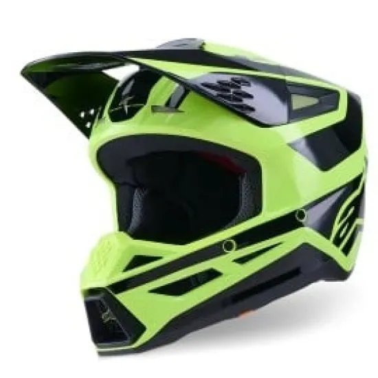 Мотокрос каска Alpinestars SM3 Heat Yellow/Black – каска с термоинжектирана черупка и 17 отвора за вентилация