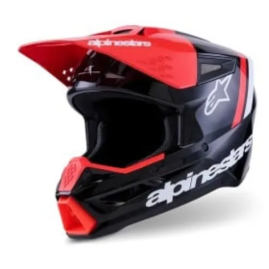 Мотокрос каска Alpinestars SM3 Radium Black/Red/White – каска с 17 вентилационни отвора
