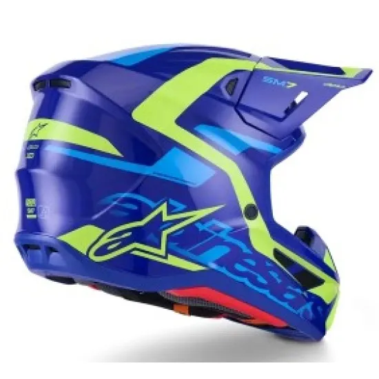 Мотокрос каска Alpinestars SM7 Deed Blue/Yellow