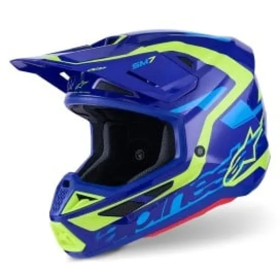 Мотокрос каска Alpinestars SM7 Deed Blue/Yellow