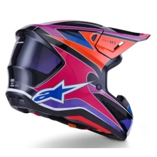Мотокрос каска Alpinestars SM7 Fuse Blue/Purple/Pink