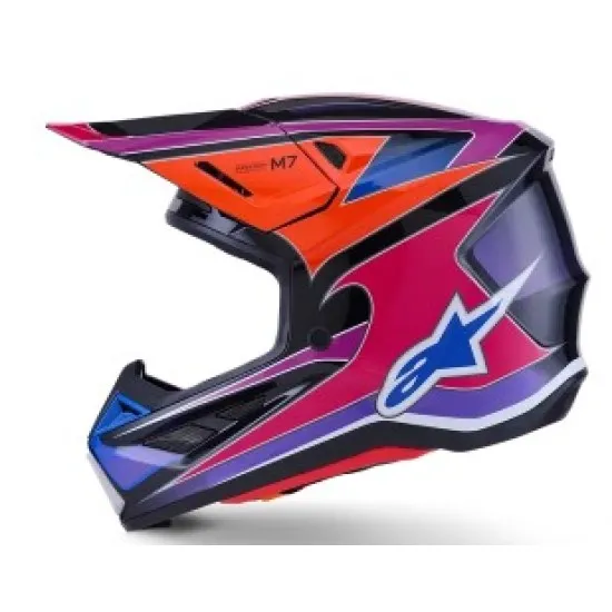 Мотокрос каска Alpinestars SM7 Fuse Blue/Purple/Pink
