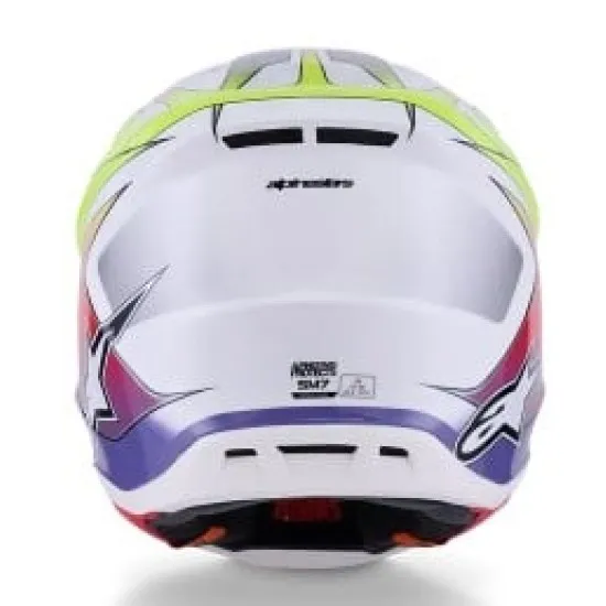 Мотокрос каска Alpinestars SM7 Fuse White/Yellow/Purple