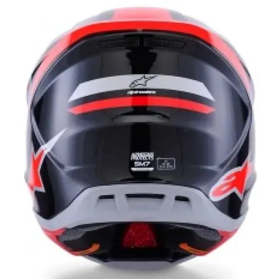 Мотокрос каска Alpinestars SM7 RISE BLK/RD/SILV – офроуд каска с Plasma технология
