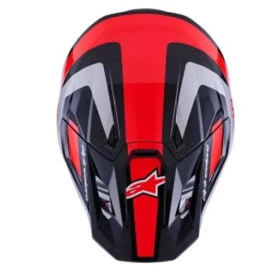 Мотокрос каска Alpinestars SM7 RISE BLK/RD/SILV – офроуд каска с Plasma технология