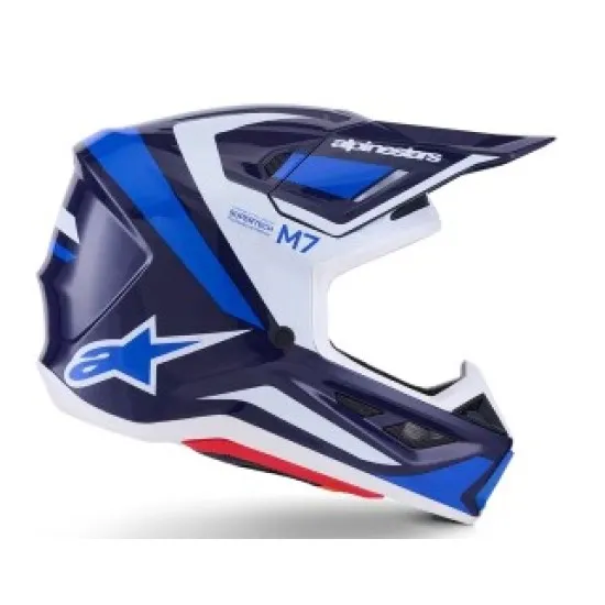 Мотокрос каска ALPINESTARS SM7 RISE BLUE/WHITE