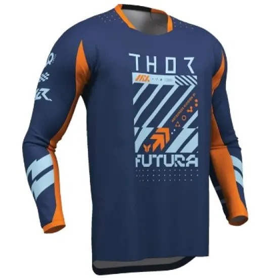 Мотокрос джърси THOR LAUNCHMODE FUTURA NV/ORG – еластично и влагоотвеждащо