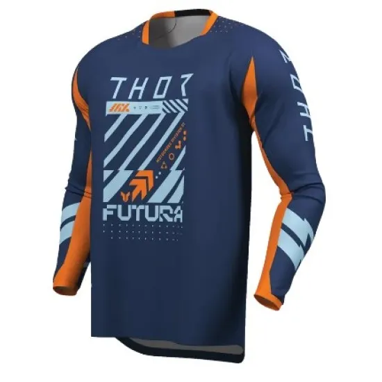 Мотокрос джърси THOR LAUNCHMODE FUTURA NV/ORG – еластично и влагоотвеждащо