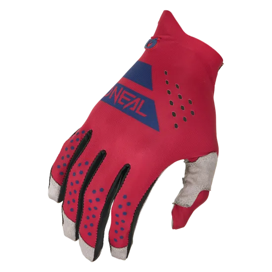 Мотокрос ръкавици O'NEAL PIN IT SLIP ON RED/BLUE – еластични ръкавици с Nanofront® длан и Slip-on дизайн