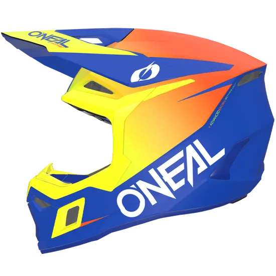 Детска мотокрос каска O’NEAL 3Series Solid Blue/Neon Yellow