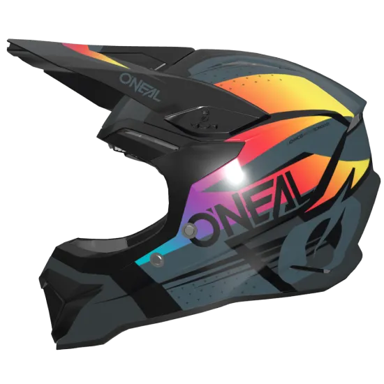 Детска мотокрос каска O'NEAL 1SERIES RC BLACK/MULTI – лека каска с ABS черупка и ECE 22.06 сертификат