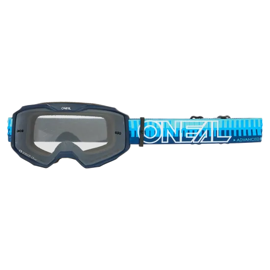 Мотокрос очила O'NEAL B-10 STRIPED BLUE/BLUE – CLEAR с прозрачна леща и UV защита