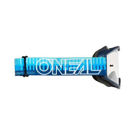 Мотокрос очила O'NEAL B-10 STRIPED BLUE/BLUE – CLEAR с прозрачна леща и UV защита
