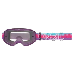 Мотокрос очила O'NEAL B-10 STRIPED PINK/PURPLE - CLEAR 