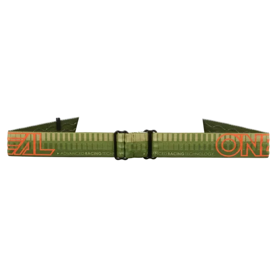 Мотокрос очила O'NEAL B-10 STRIPED GREEN/ORANGE – SILVER MIRROR с огледална леща и UV защита