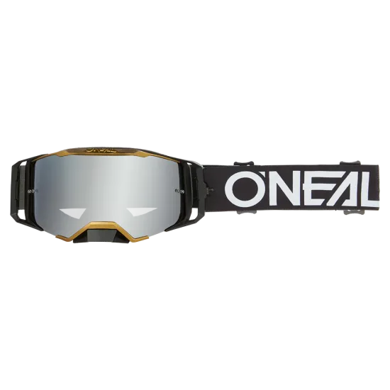 Мотокрос очила O'NEAL B-33 HEXA BLACK/GOLD – SILVER MIRROR с огледална антифог леща