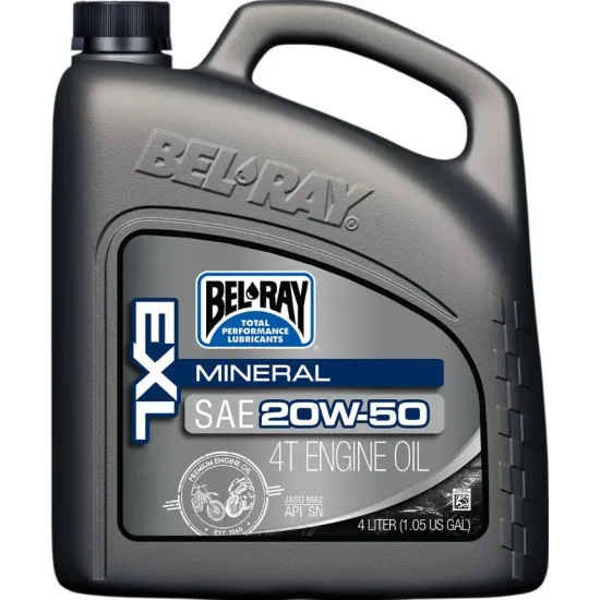 Масло BEL-RAY EXL Mineral 4T 20W-50 4L за 4-тактови мотоциклети