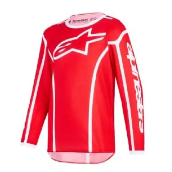 Детско мотокрос джърси Alpinestars Fluid Apex в червено и бяло