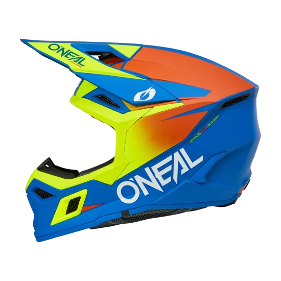 O'NEAL 3SERIES SOLID BLUE/NEON мотокрос каска