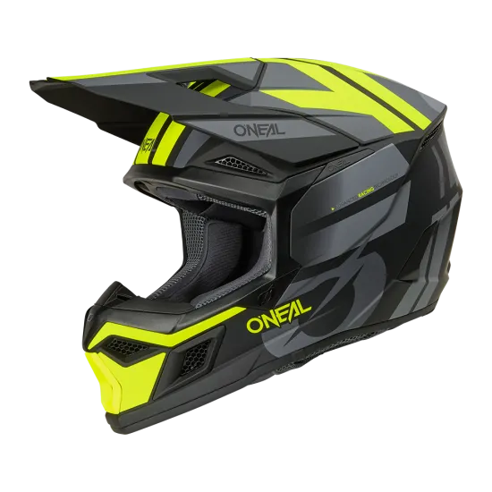 O'NEAL 3SERIES RIDE BLACK/GRAY/NEON YELLOW мотокрос каска