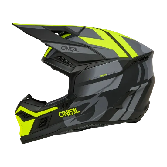 O'NEAL 3SERIES RIDE BLACK/GRAY/NEON YELLOW мотокрос каска