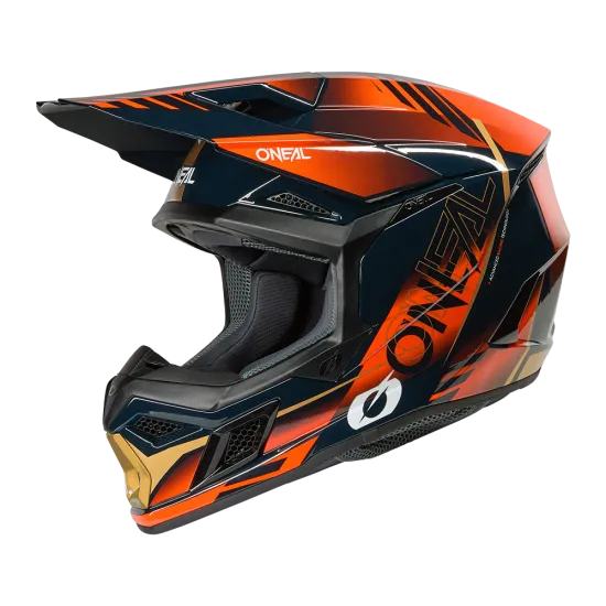 O'NEAL 3SERIES HAZE BLUE/ORANGE/GOLD мотокрос каска