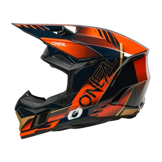 O'NEAL 3SERIES HAZE BLUE/ORANGE/GOLD мотокрос каска