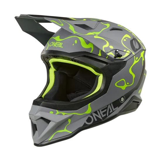 O'NEAL 1SERIES SPLASH GRAY/NEON YELLOW мотокрос каска