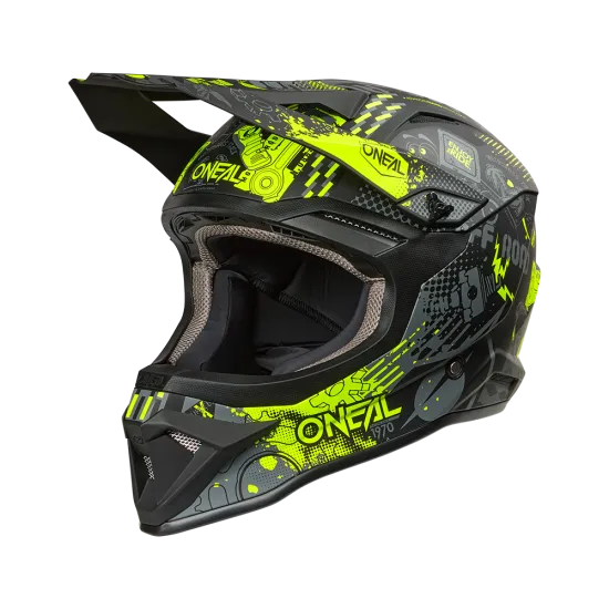 Каска O'NEAL 1SERIES VIBRANT BLACK/NEON YELLOW – мотокрос каска с ECE 22.06